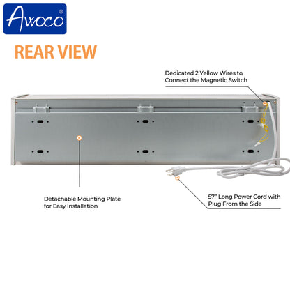 Awoco FM35-MSD Early Turn On Elegant 2 Speed Air Curtain, UL Certified, 120V Unheated with Magnetic Switch & Motion Sensor Detection - FM3509-MSD