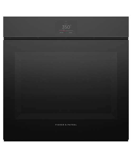 Fisher Paykel 24" Series 9 Minimal Handleless Self-Cleaning Oven Black Glass - OB24SMPTNB1