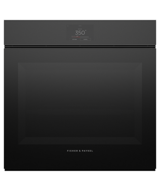 Fisher Paykel 24" Series 9 Minimal Handleless Self-Cleaning Oven Black Glass - OB24SMPTNB1