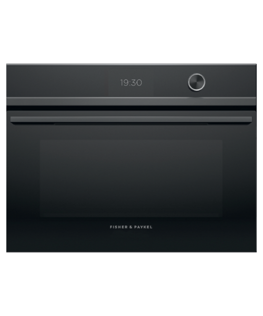 Fisher Paykel 24" Series 9 Minimal Compact Convection-Speed Oven Black Glass - OM24NDTDB1