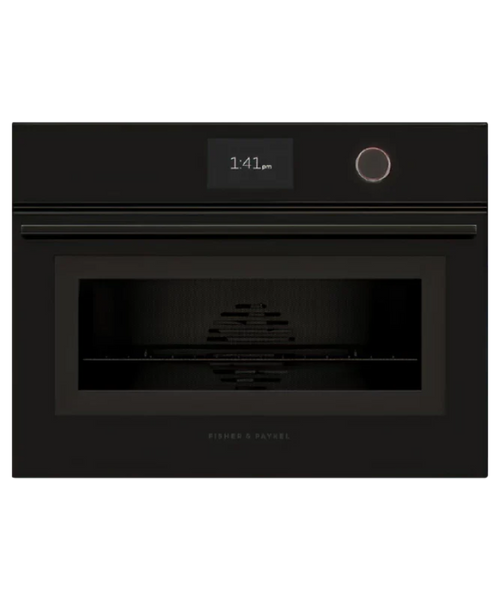 Fisher Paykel 24" Series 9 Minimal Compact Convection-Speed Oven Black Glass - OM24NMTDB1