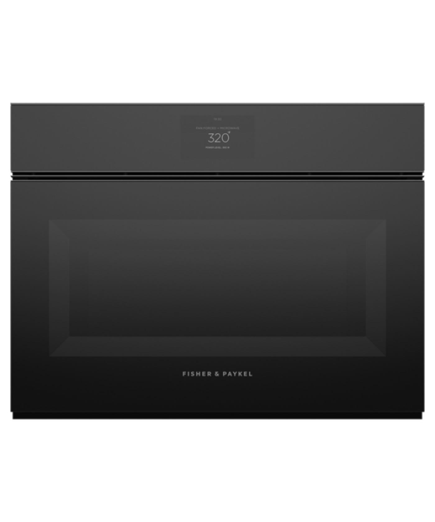 Fisher Paykel 24" Series 9 Minimal Handleless Compact Convection-Speed Oven Black Glass - OM24NMTNB1
