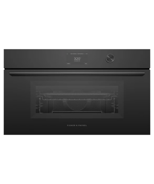 Fisher Paykel 30" Series 7 Contemporary Compact Convection-Speed Oven Black Glass - OM30NCTDB3