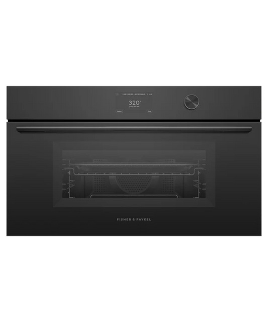 Fisher Paykel 30" Series 7 Contemporary Compact Convection-Speed Oven Black Glass - OM30NCTDB3