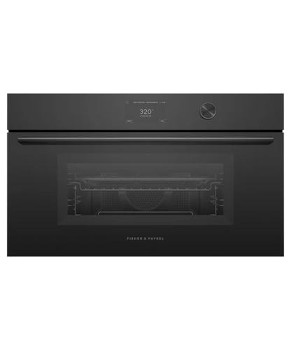 Fisher Paykel 30" Series 7 Contemporary Compact Convection-Speed Oven Black Glass - OM30NCTDB3