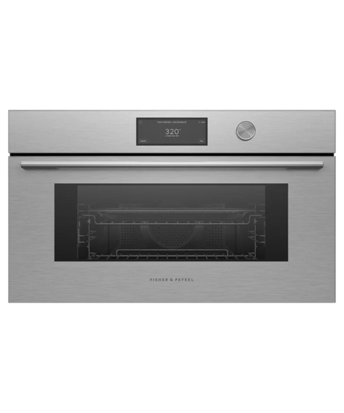 Fisher Paykel 30" Series 9 Contemporary Compact Convection-Speed Oven Silver - OM30NCUDX3