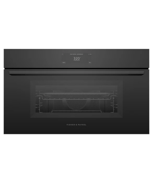 Fisher Paykel 30" Series 9 Minimal Compact Convection-Speed Oven Black Glass - OM30NMUB3