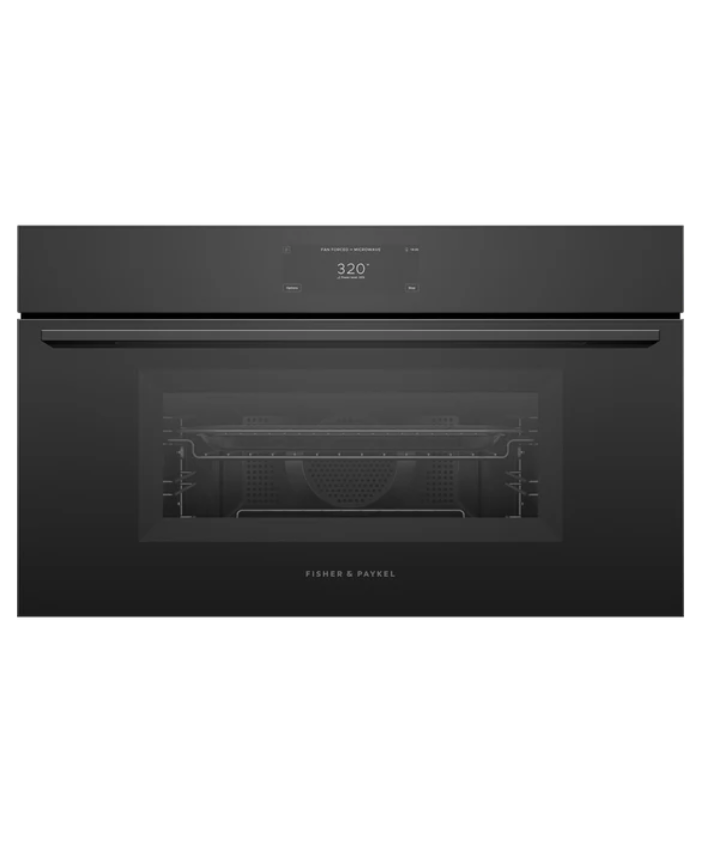 Fisher Paykel 30" Series 9 Minimal Compact Convection-Speed Oven Black Glass - OM30NMUB3