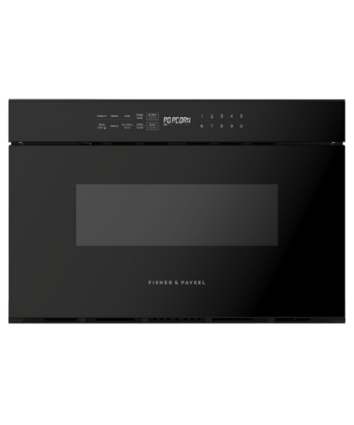 Fisher Paykel 24" Series 7 Contemporary Microwave Drawer Black Glass - OMD24SDB1