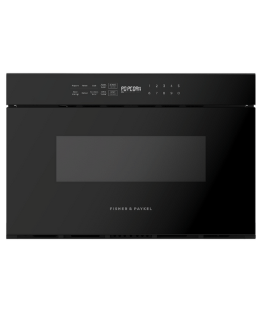 Fisher Paykel 24" Series 7 Contemporary Microwave Drawer Black Glass - OMD24SDB1