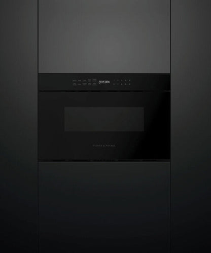 Fisher Paykel 24" Series 7 Contemporary Microwave Drawer Black Glass - OMD24SDB1