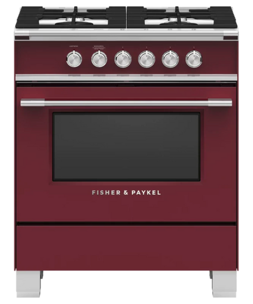 Fisher Paykel 30" Series 7 Classic 4 Burner Gas Range Red - OR30SCG4R1