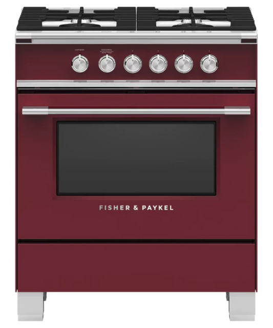 Fisher Paykel 30" Series 7 Classic 4 Burner Gas Range Red - OR30SCG4R1