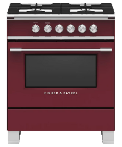 Fisher Paykel 30" Series 7 Classic 4 Burner Gas Range Red - OR30SCG4R1