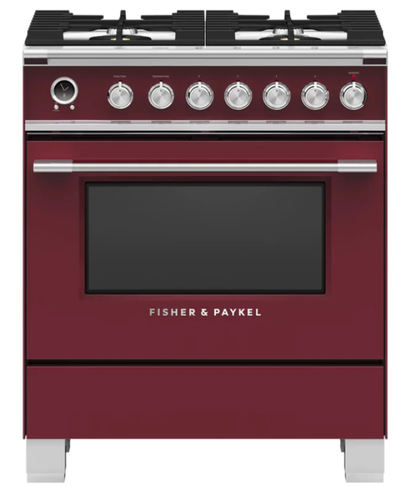 Fisher Paykel 30" Series 9 Classic 4 Burner Dual Fuel Self-Cleaning Range Red - OR30SCG6R1