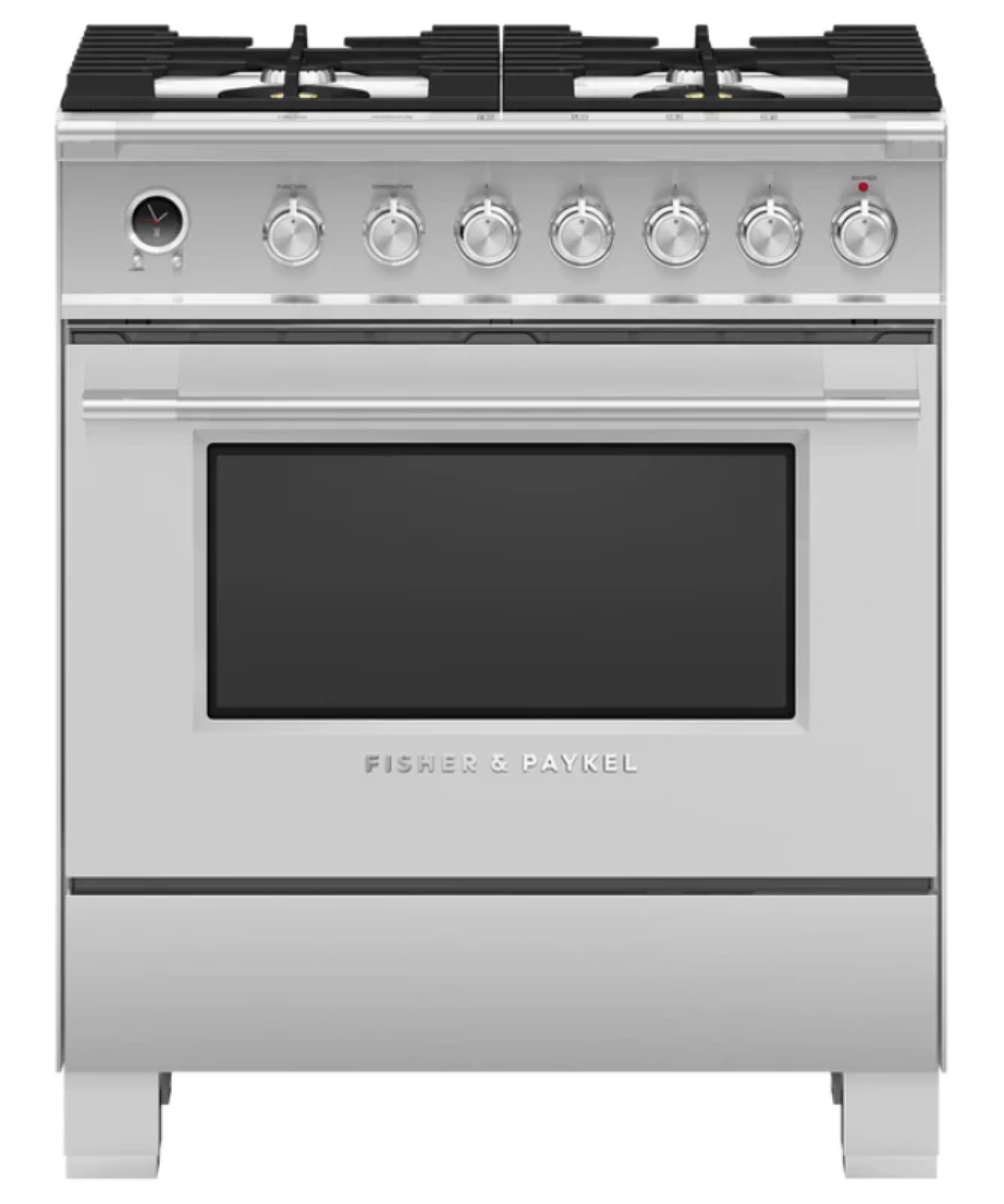 Fisher Paykel 30" Series 9 Classic 4 Burner Dual Fuel Self-Cleaning Range Stainless Steel - OR30SCG6X1