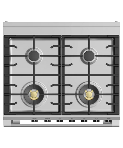 Fisher Paykel 30" Series 9 Classic 4 Burner Dual Fuel Self-Cleaning Range Stainless Steel - OR30SCG6X1