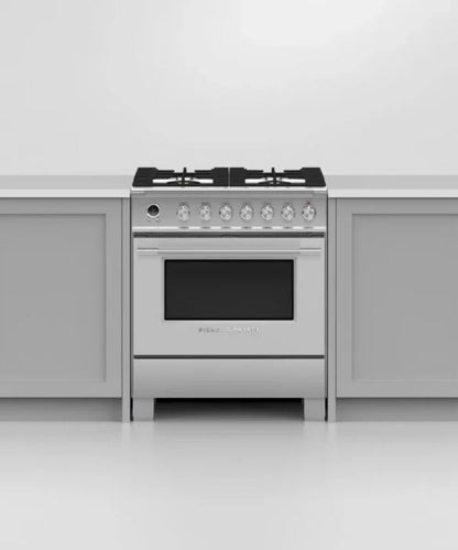 Fisher Paykel 30" Series 9 Classic 4 Burner Dual Fuel Self-Cleaning Range Stainless Steel - OR30SCG6X1