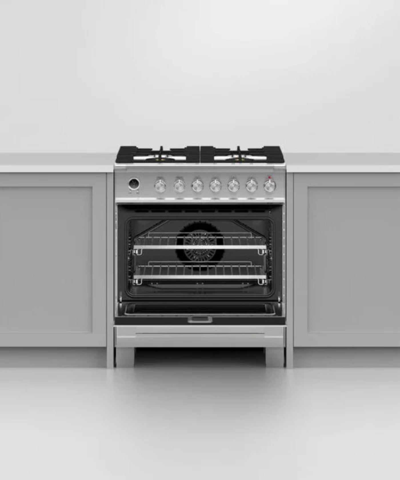 Fisher Paykel 30" Series 9 Classic 4 Burner Dual Fuel Self-Cleaning Range Stainless Steel - OR30SCG6X1
