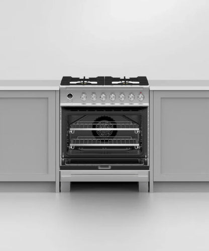 Fisher Paykel 30" Series 9 Classic 4 Burner Dual Fuel Self-Cleaning Range Stainless Steel - OR30SCG6X1