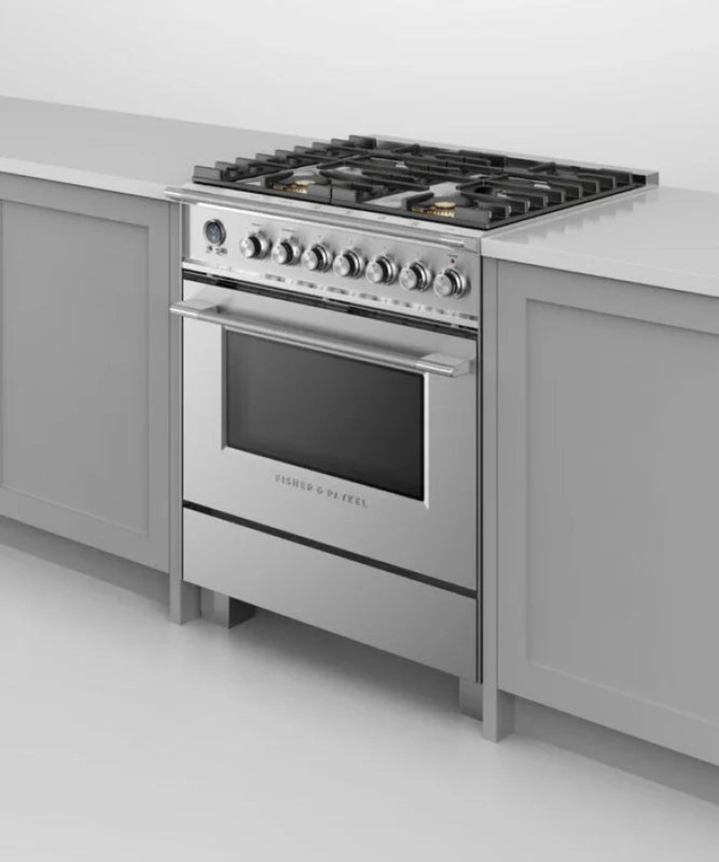 Fisher Paykel 30" Series 9 Classic 4 Burner Dual Fuel Self-Cleaning Range Stainless Steel - OR30SCG6X1