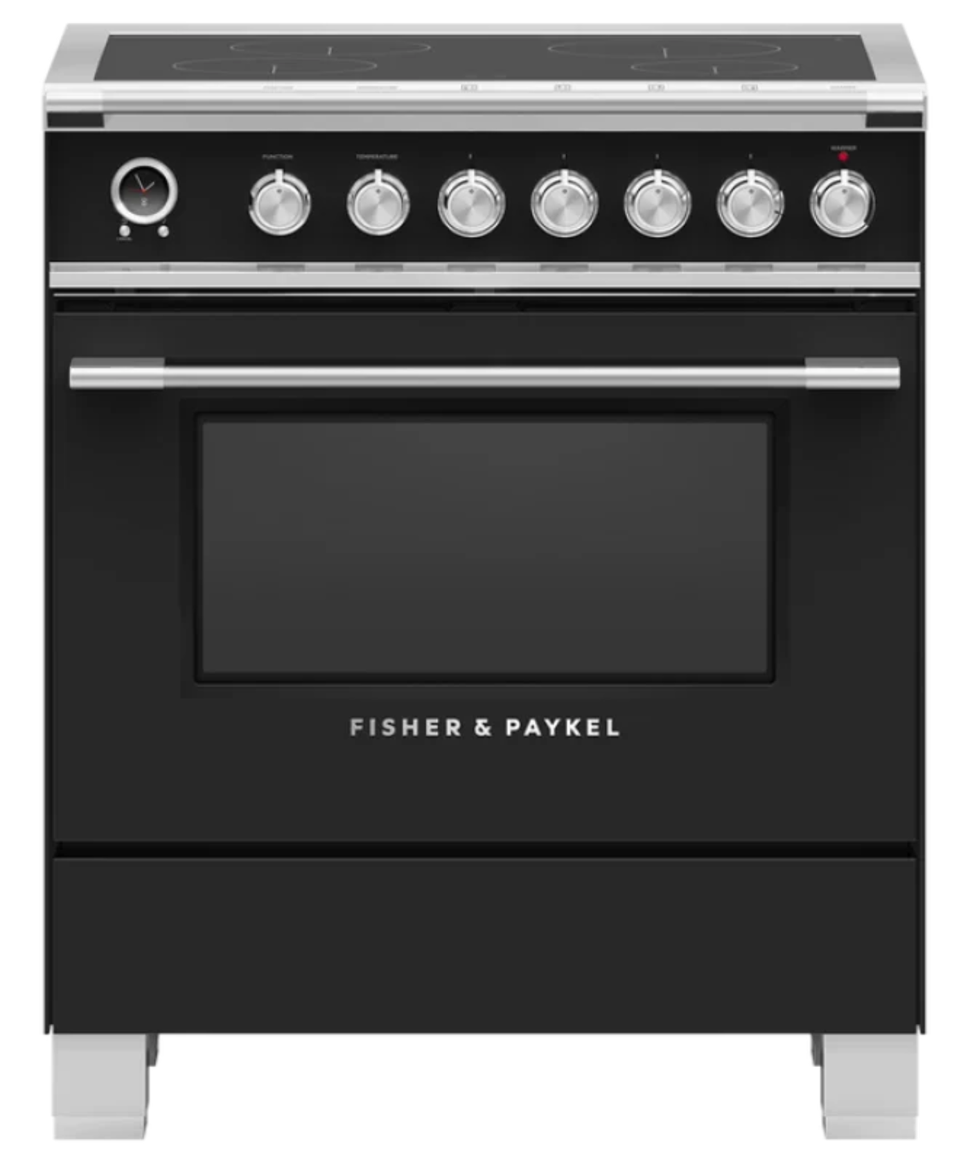 Fisher Paykel 30" Series 9 Classic 4 Zone Induction Self-Cleaning Range Black - OR30SCI6B1