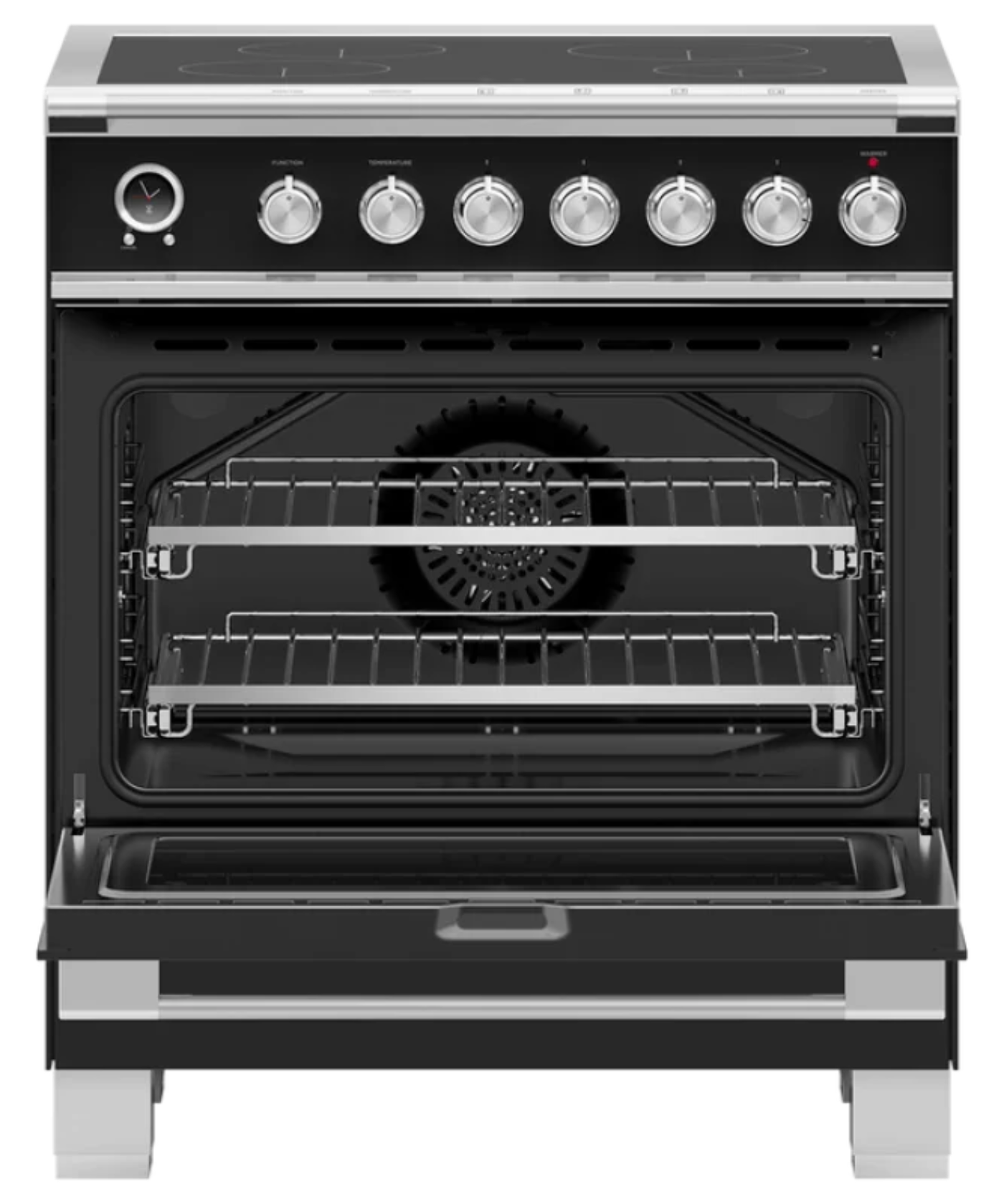 Fisher Paykel 30" Series 9 Classic 4 Zone Induction Self-Cleaning Range Black - OR30SCI6B1