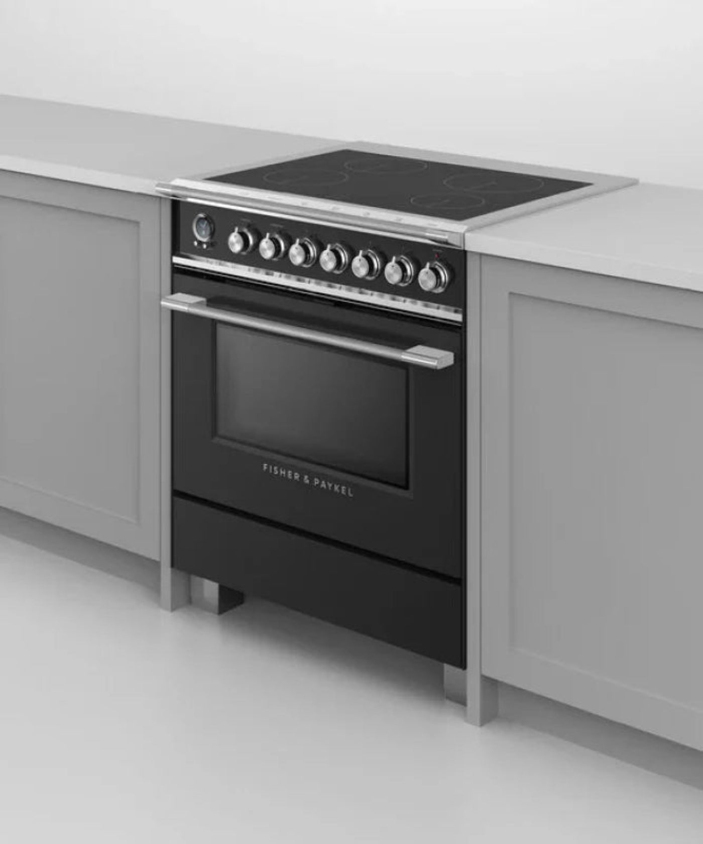 Fisher Paykel 30" Series 9 Classic 4 Zone Induction Self-Cleaning Range Black - OR30SCI6B1