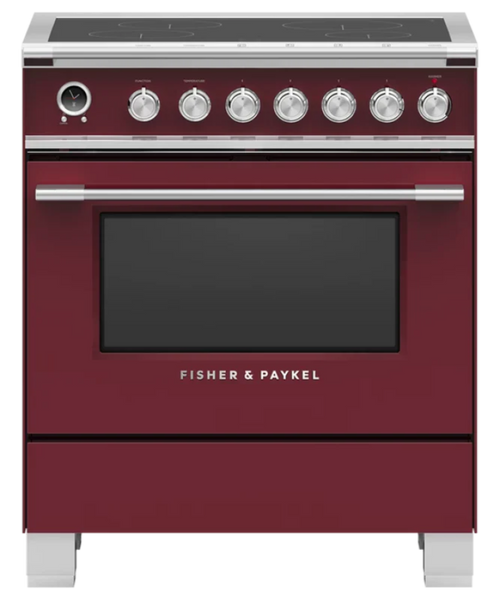 Fisher Paykel 30" Series 9 Classic 4 Zone Induction Self-Cleaning Range Red - OR30SCI6R1