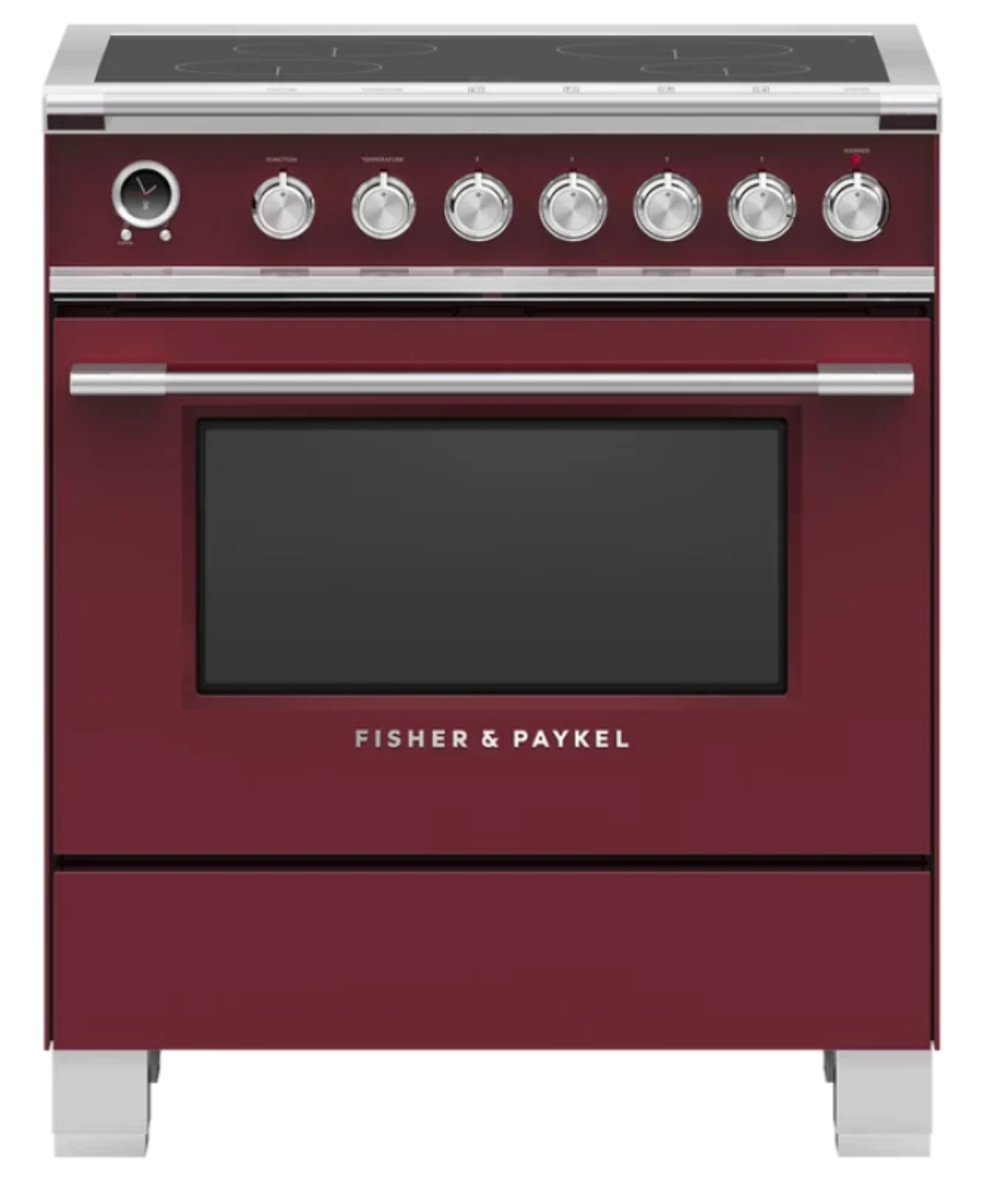 Fisher Paykel 30" Series 9 Classic 4 Zone Induction Self-Cleaning Range Red - OR30SCI6R1