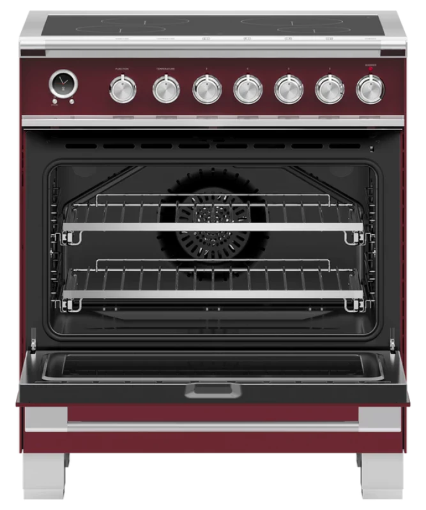 Fisher Paykel 30" Series 9 Classic 4 Zone Induction Self-Cleaning Range Red - OR30SCI6R1