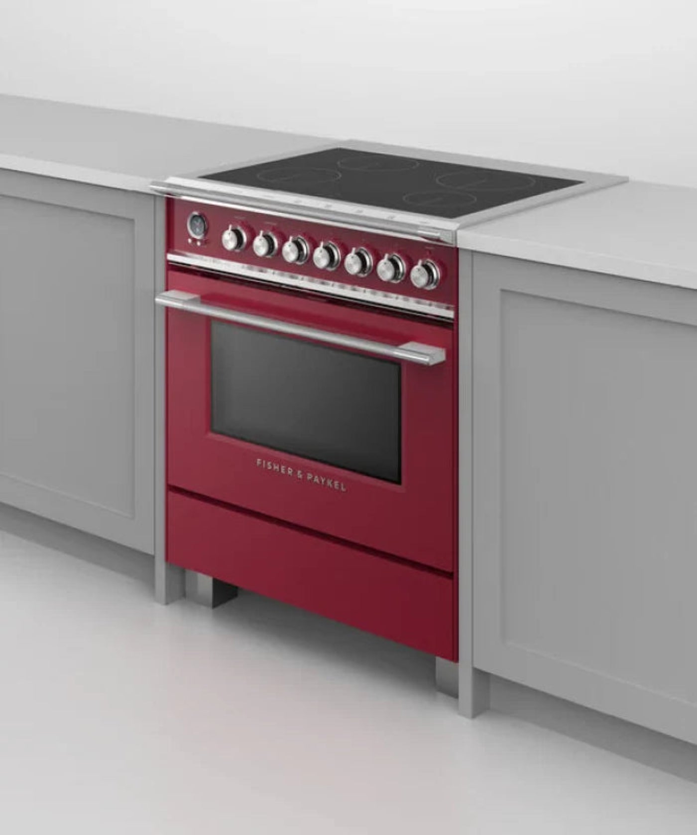 Fisher Paykel 30" Series 9 Classic 4 Zone Induction Self-Cleaning Range Red - OR30SCI6R1