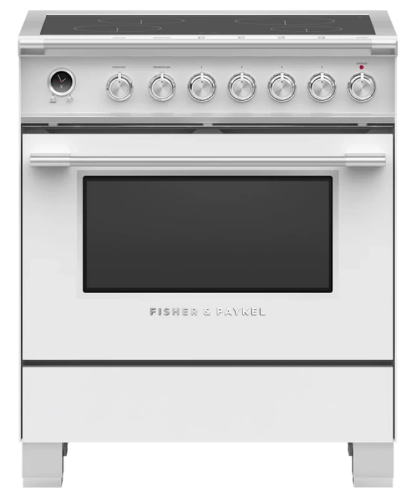 Fisher Paykel 30" Series 9 Classic 4 Zone Induction Self-Cleaning Range White - OR30SCI6W1