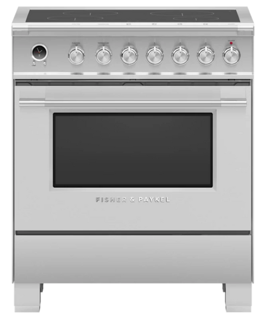 Fisher Paykel 30" Series 9 Classic 4 Zone Induction Self-Cleaning Range Stainless Steel - OR30SCI6X1