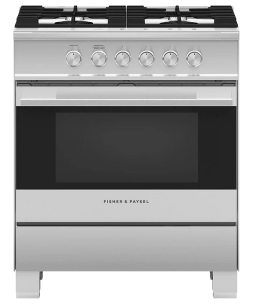 Fisher Paykel 30" Series 7 Contemporary 4 Burner Gas Range, Natural Gas Stainless Steel - OR30SDG4X1