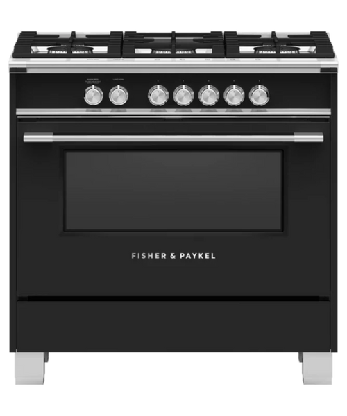 Fisher Paykel 36" Series 7 Classic 5 Burner Gas Range Black - OR36SCG4B1