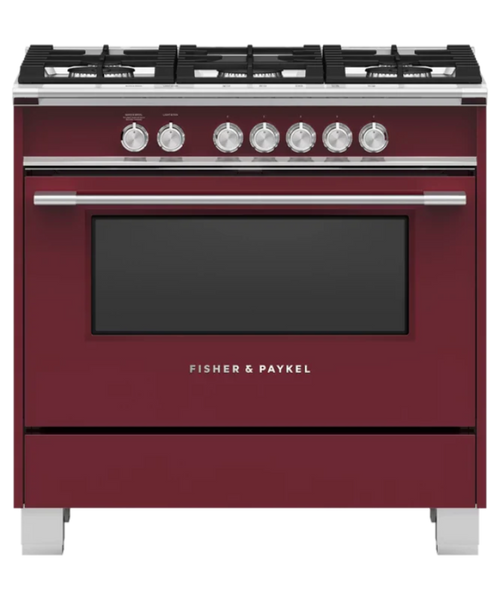 Fisher Paykel 36" Series 7 Classic 5 Burner Gas Range Red - OR36SCG4R1
