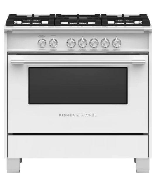Fisher Paykel 36" Series 7 Classic 5 Burner Gas Range White - OR36SCG4W1