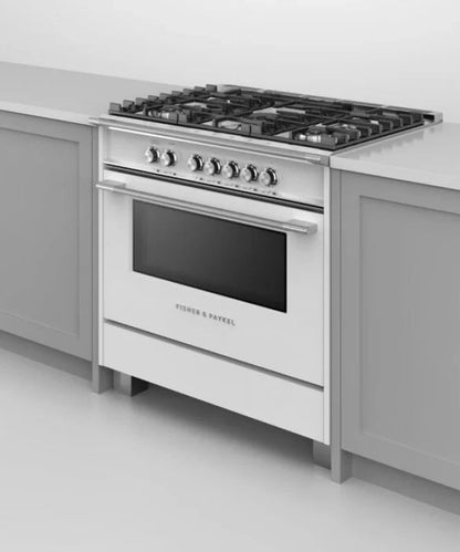 Fisher Paykel 36" Series 7 Classic 5 Burner Gas Range White - OR36SCG4W1