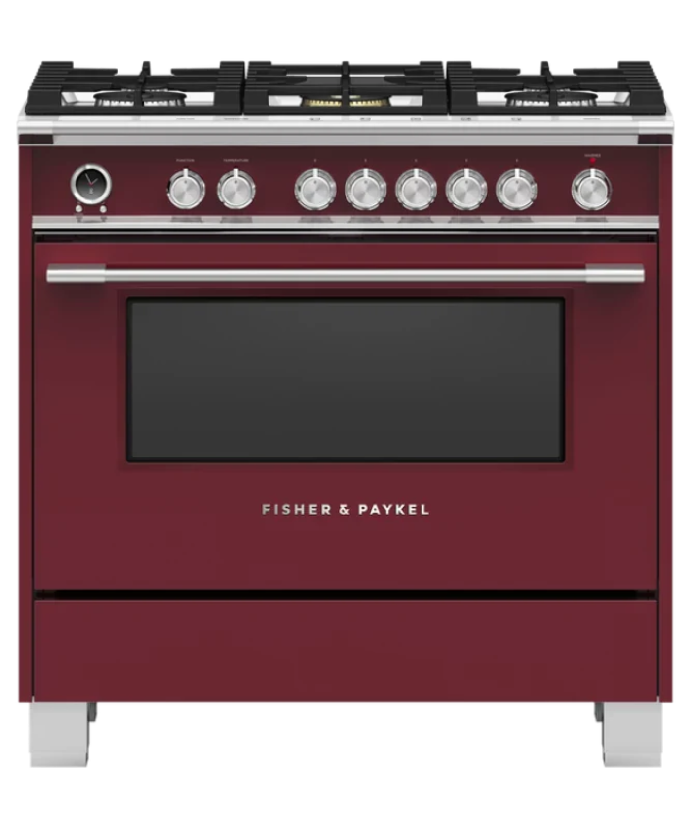 Fisher Paykel 36" Series 9 Classic 5 Burner Dual Fuel Self-Cleaning Range Red - OR36SCG6R1
