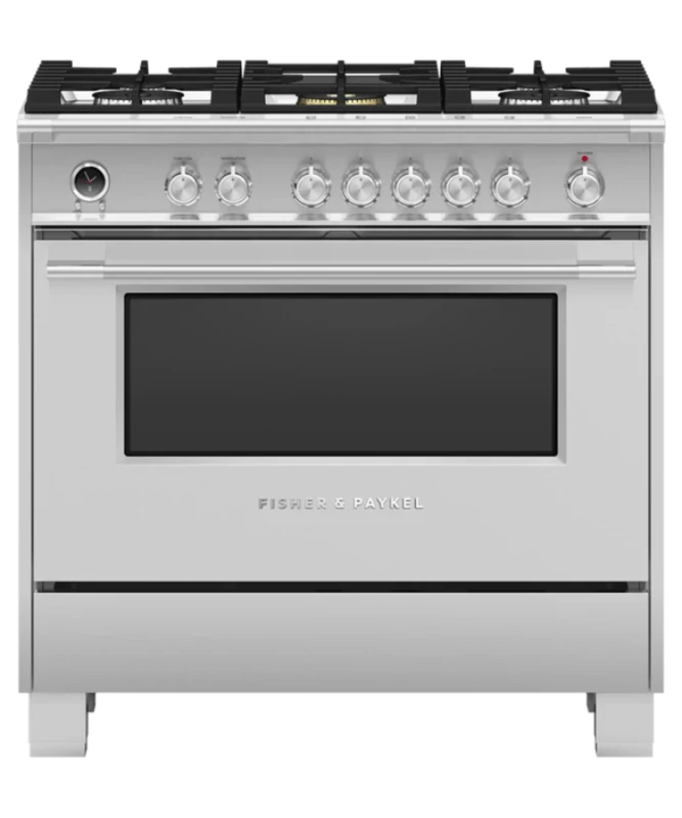 Fisher Paykel 36" Series 9 Classic 5 Burner Dual Fuel Self-Cleaning Range Stainless Steel - OR36SCG6X1
