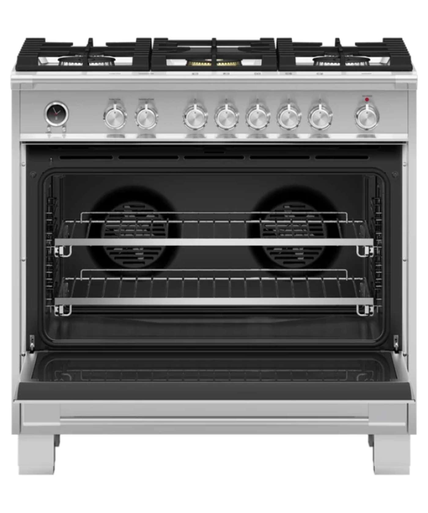 Fisher Paykel 36" Series 9 Classic 5 Burner Dual Fuel Self-Cleaning Range Stainless Steel - OR36SCG6X1