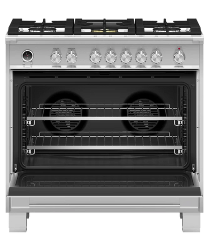 Fisher Paykel 36" Series 9 Classic 5 Burner Dual Fuel Self-Cleaning Range Stainless Steel - OR36SCG6X1
