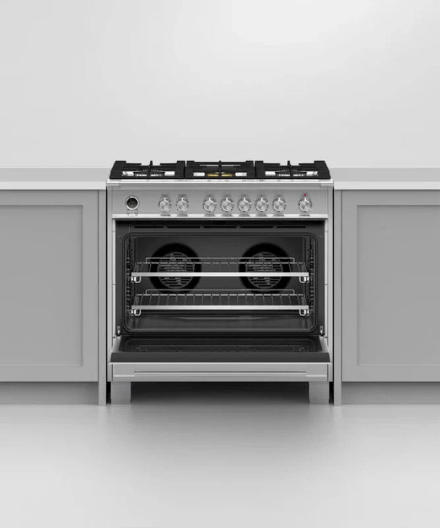 Fisher Paykel 36" Series 9 Classic 5 Burner Dual Fuel Self-Cleaning Range Stainless Steel - OR36SCG6X1