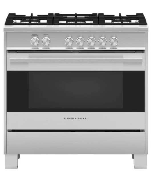 Fisher Paykel 36" Series 7 Contemporary 5 Burner Gas Range, Natural Gas Stainless Steel - OR36SDG4X1