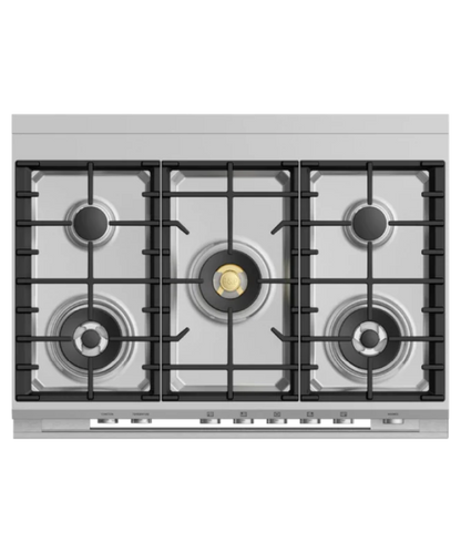 Fisher Paykel 36" Series 9 Contemporary 5 Burner Dual Fuel Self-Cleaning Range Stainless Steel - OR36SDG6X1