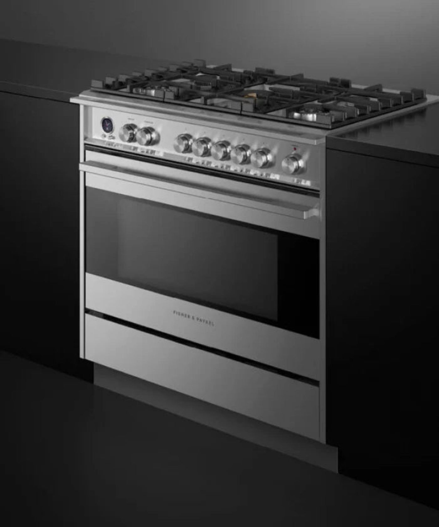 Fisher Paykel 36" Series 9 Contemporary 5 Burner Dual Fuel Self-Cleaning Range Stainless Steel - OR36SDG6X1
