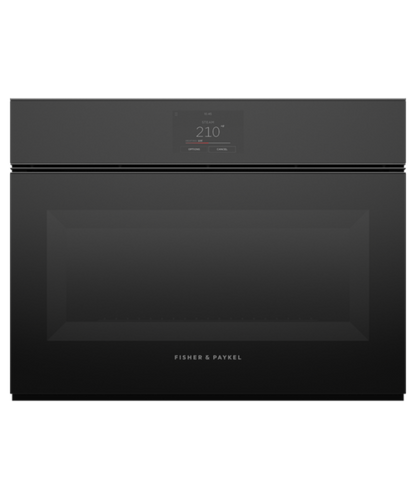 Fisher Paykel 24" Series 9 Minimal Handleless Compact Combi-Steam Oven Black Glass - OS24NMTNB1