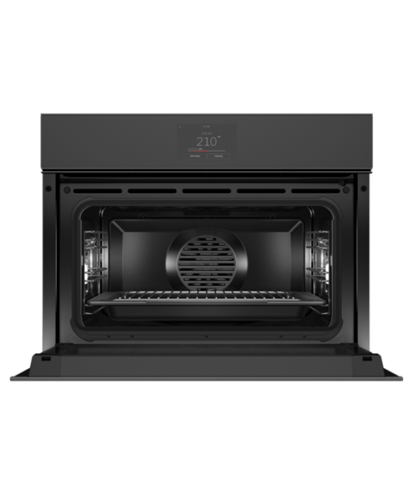 Fisher Paykel 24" Series 9 Minimal Handleless Compact Combi-Steam Oven Black Glass - OS24NMTNB1