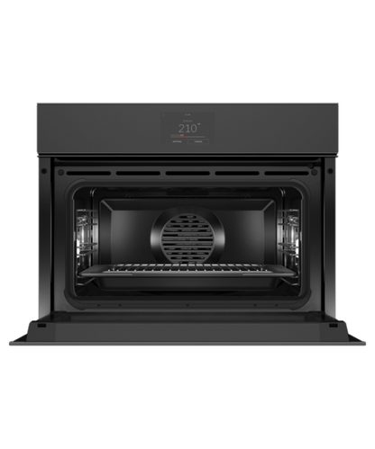 Fisher Paykel 24" Series 9 Minimal Handleless Compact Combi-Steam Oven Black Glass - OS24NMTNB1